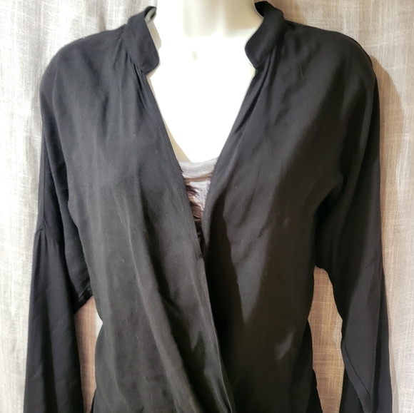 Wrapover blouse with a collar SEDUCTIONS women sz m - Picture 2 of 13
